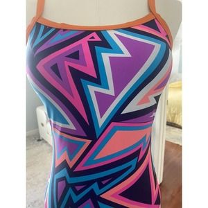 Arena Tulum Challenge Back 1pc Swimsuit Racing Swimming Size 34